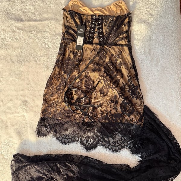 Fashion Nova Jessica Lace Mini Dress Size XS Black