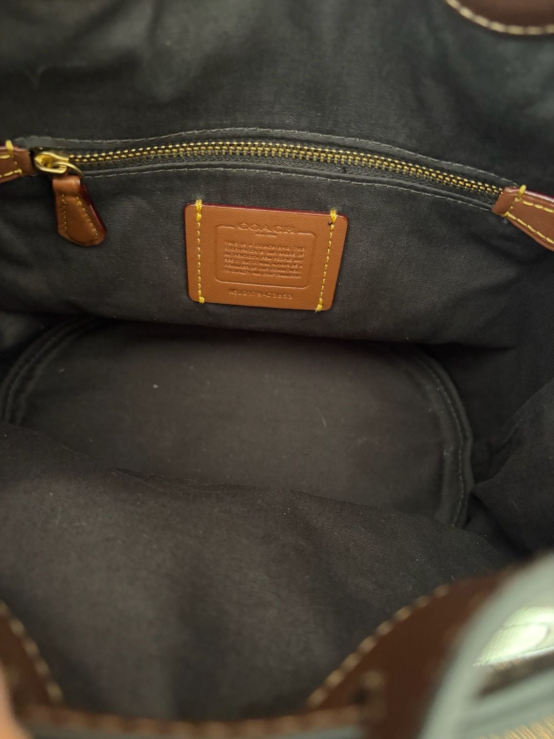 Coach Signature Jacquard Field Bucket Bag Brown Canvas Leather 6