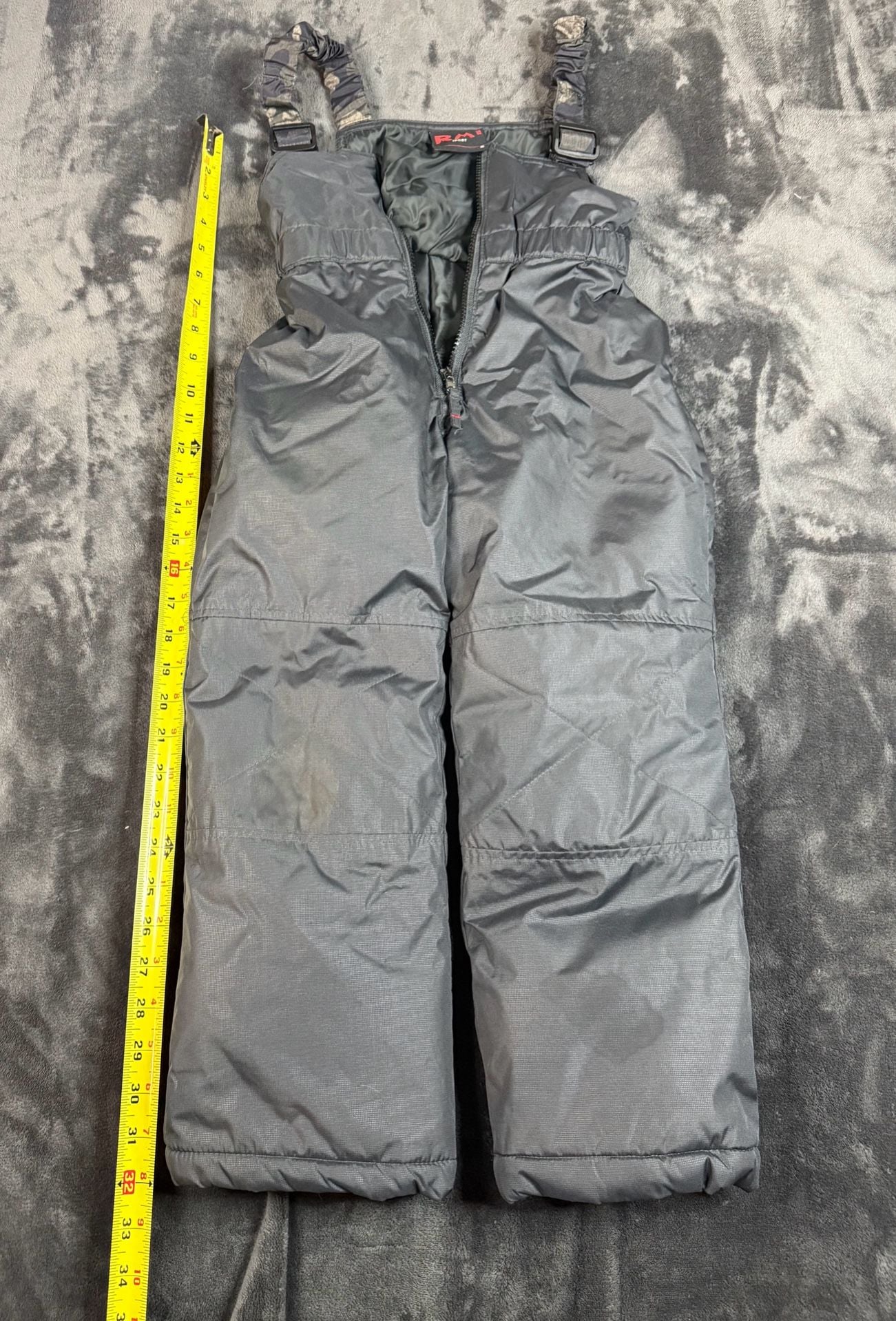 Kids RM Sport Snow Bib Overalls Gray Winter Ski Pants#102 2