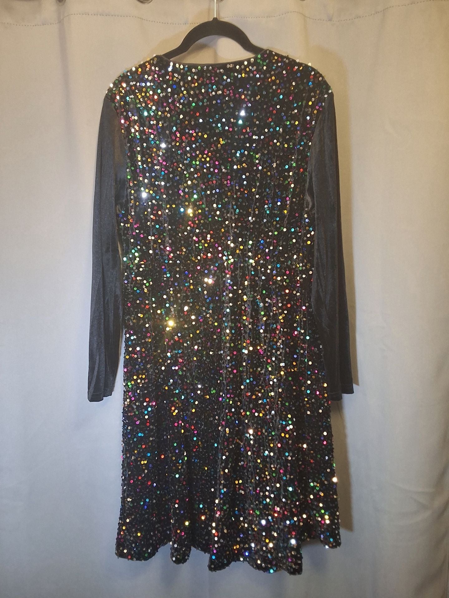 BloomChic Size 10 Medium Sequin Cover Open Back Mini Dress Black 6