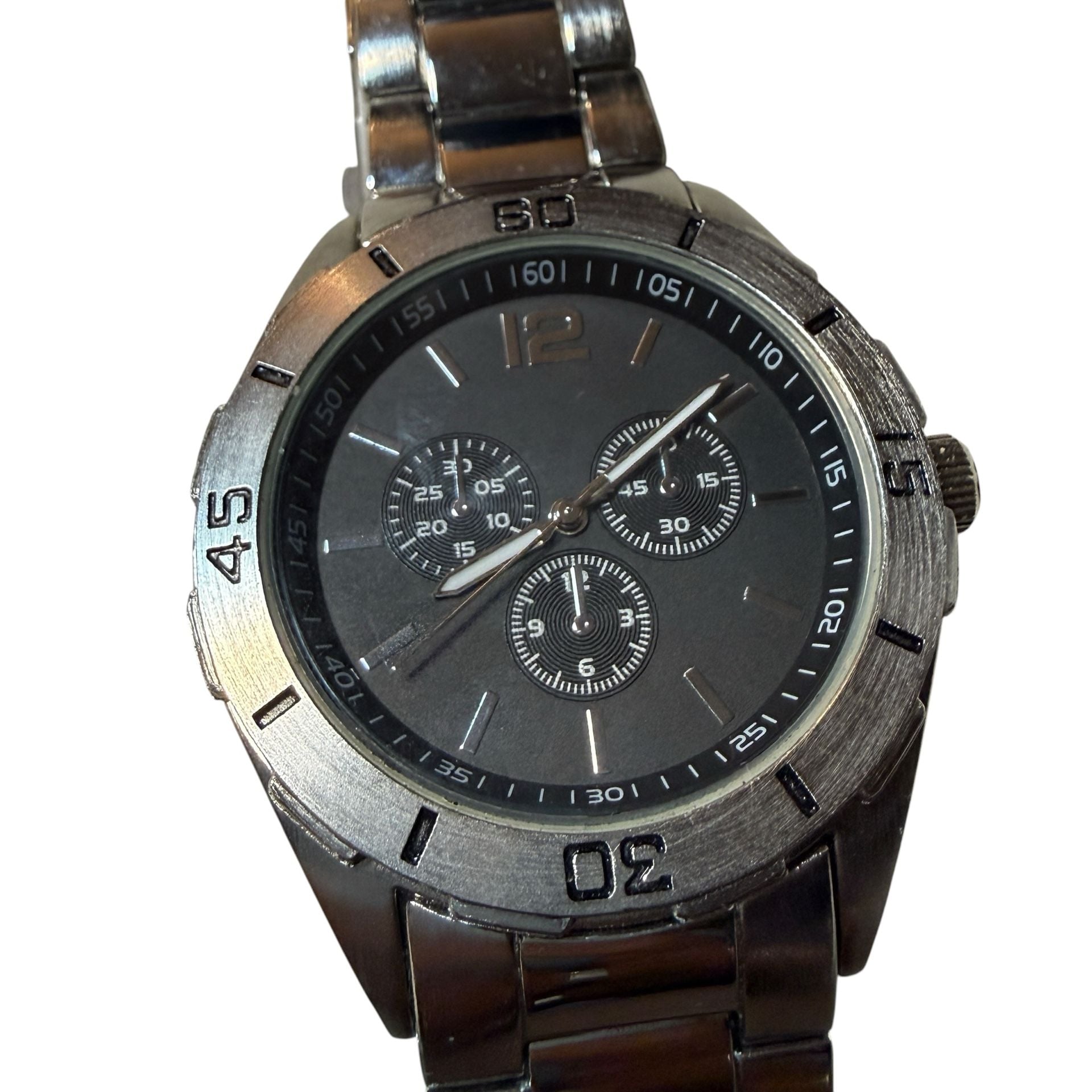 FMD Men's Silver Stainless Steel Chronograph Watch 10