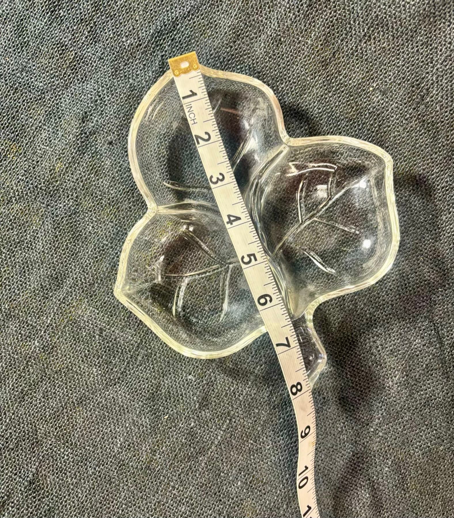 Hazel Atlas Clear Glass Ivy Leaf 3 Part Divided Dish 3