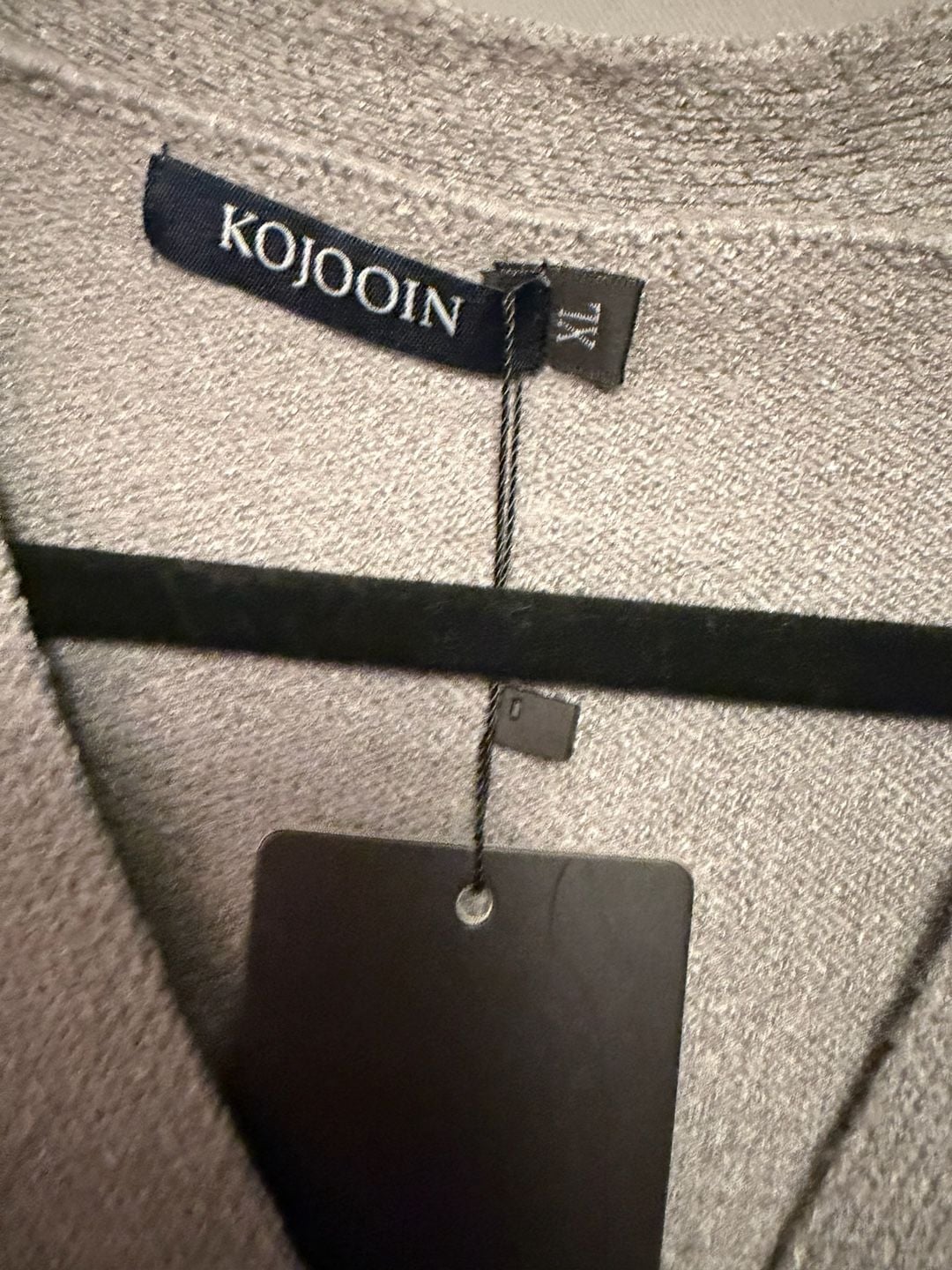 KOJOON V Neck Heart Button Cardigan Sweater Gray Size XL 7