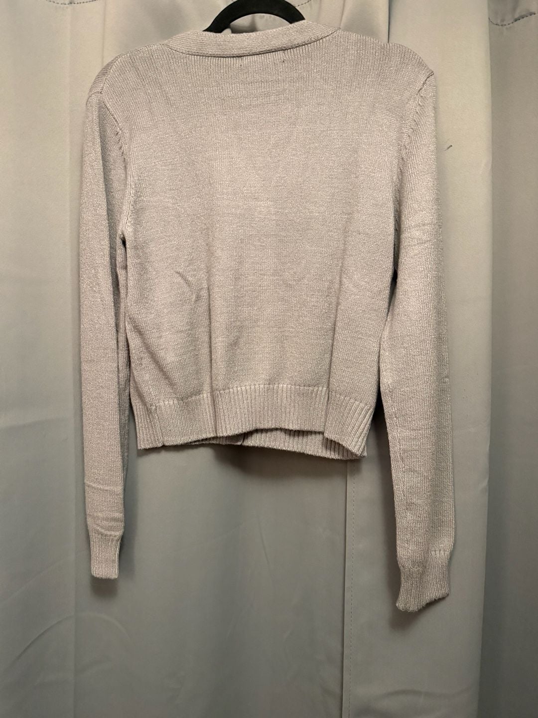 KOJOON V Neck Heart Button Cardigan Sweater Gray Size XL 8