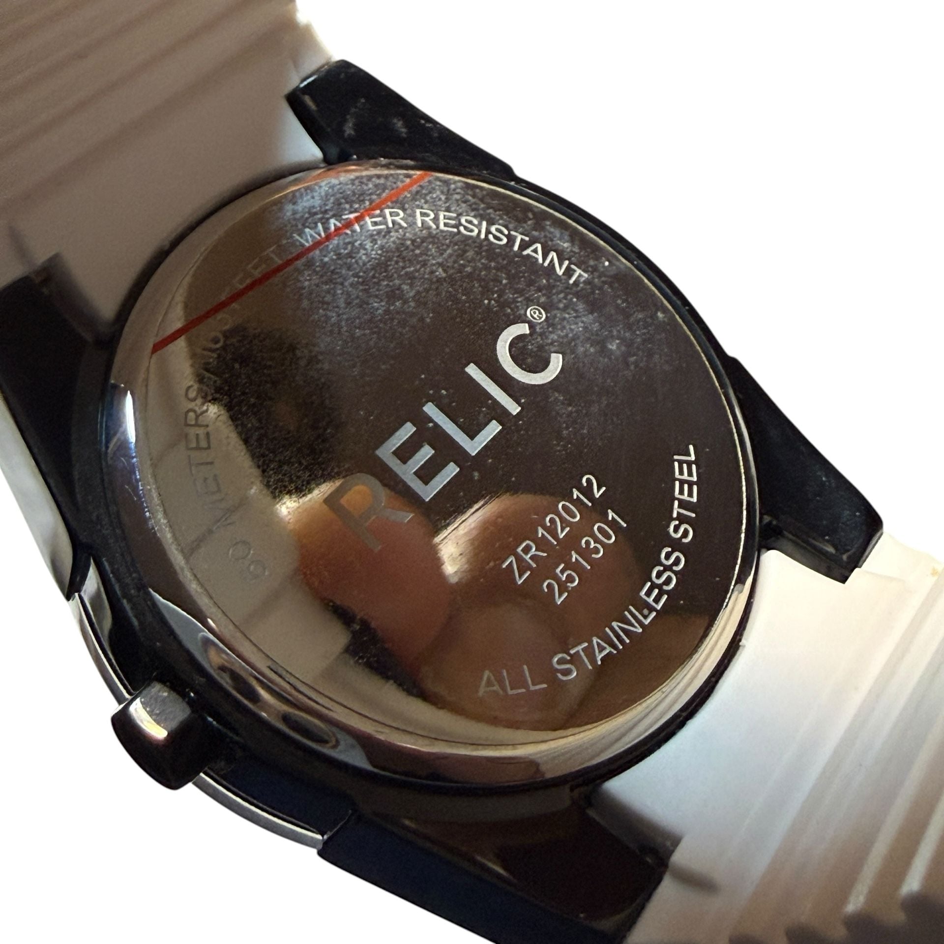 Relic ZR12012 Black White Silicone Quartz Watch 7