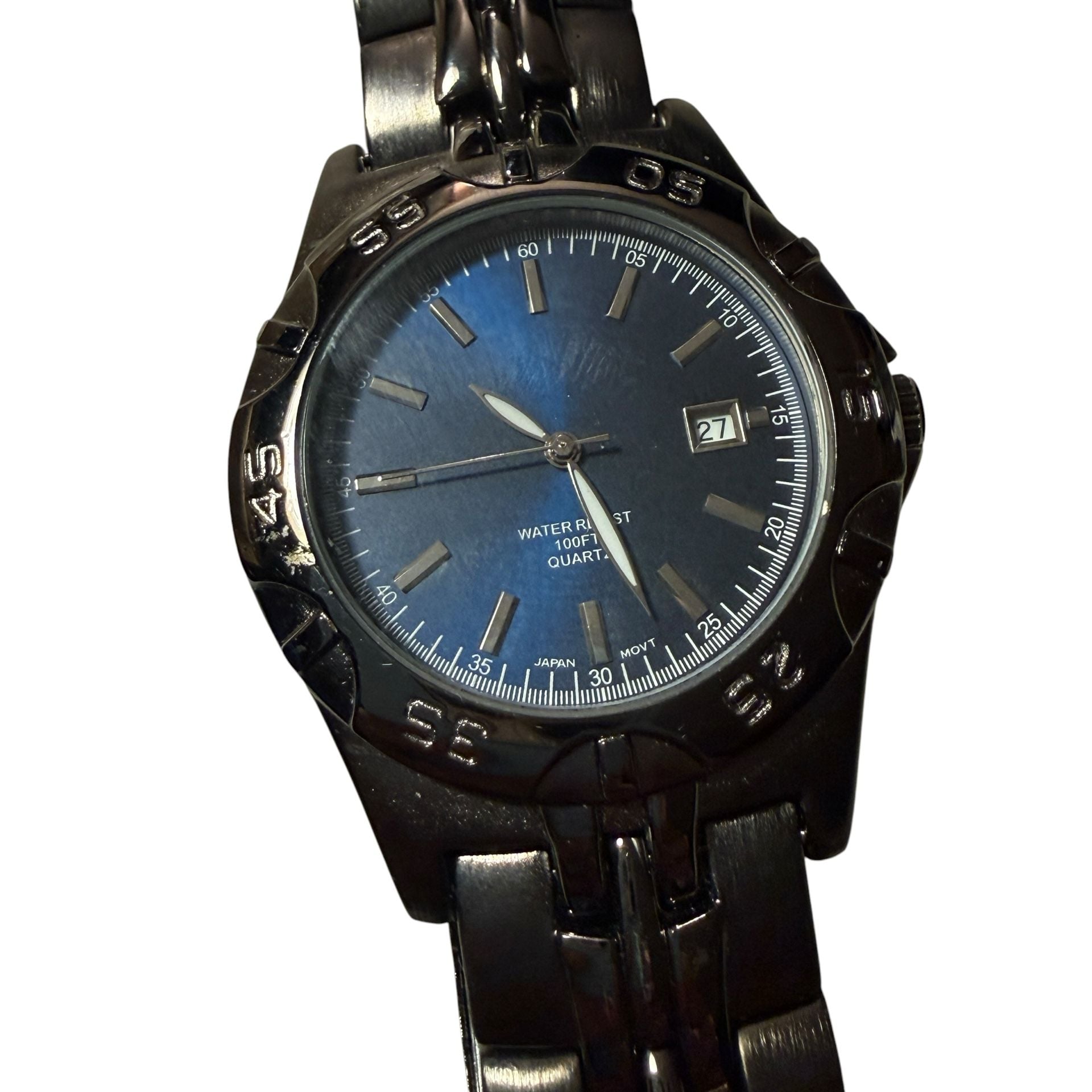 Puritan Quartz Watch PUR60552W Gunmetal Blue Dial Date 2