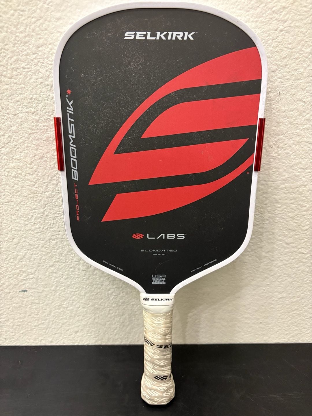 Selkirk LABS Project Boomstik Elongated 16mm Pickleball Paddle Red Black Used 1