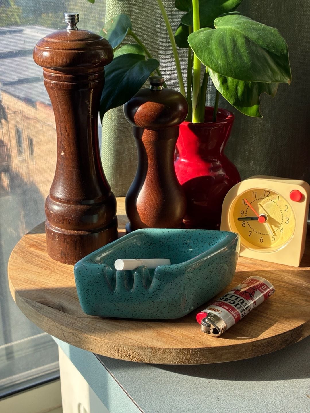 Vintage Ceramic Speckled Blue Diamond Ashtray 5