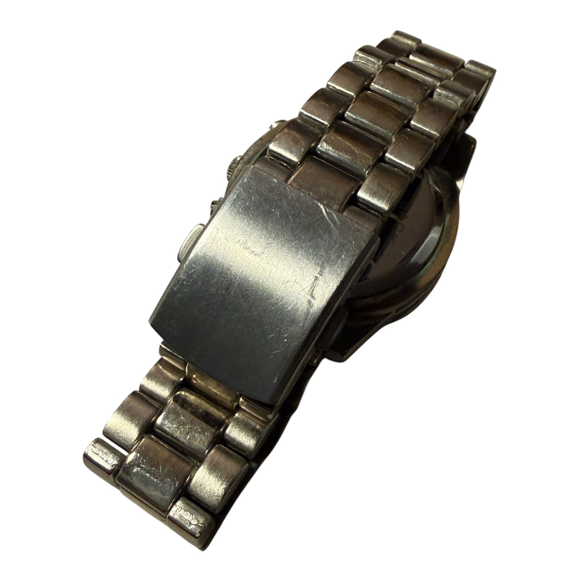 Geneva Platinum Chronograph Style Watch Silver Dial Link Band 9