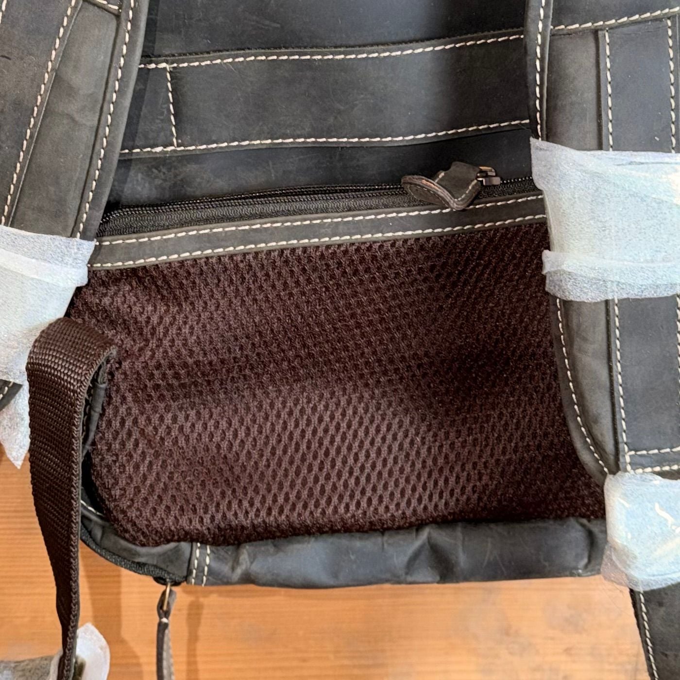 Vintage Eagle Embossed Leather Backpack Dark Brown 15 Inches 4