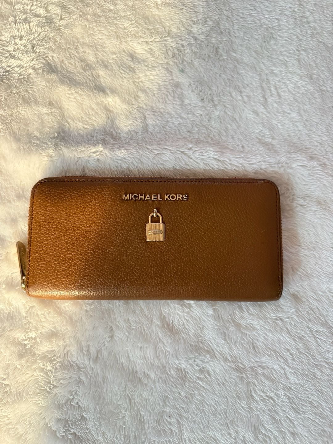 Michael Kors Jet Set Travel Continental Wallet Brown Pebbled Leather 2