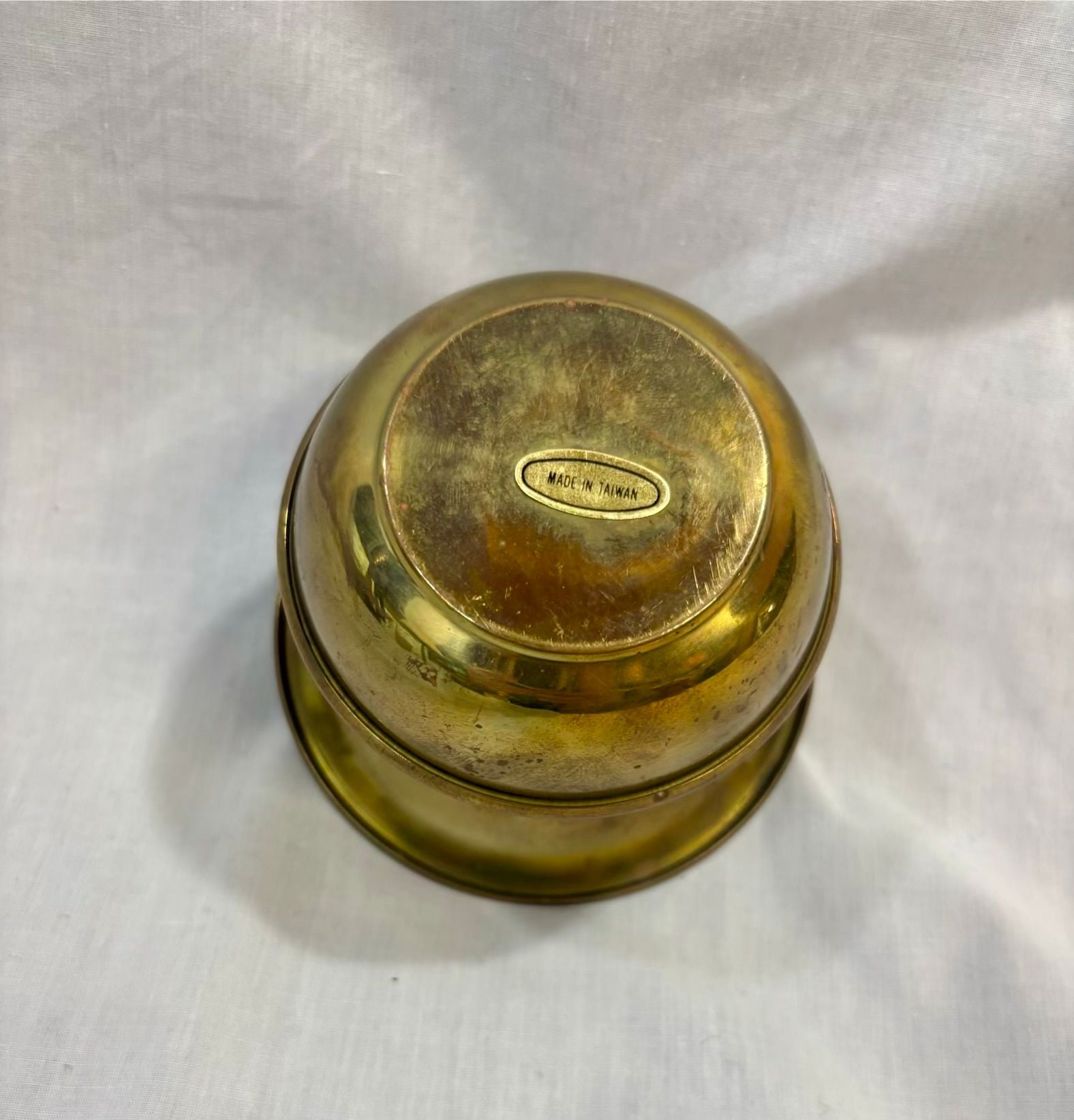 Vintage Brass Spittoon Vessel Made In Taiwan 4