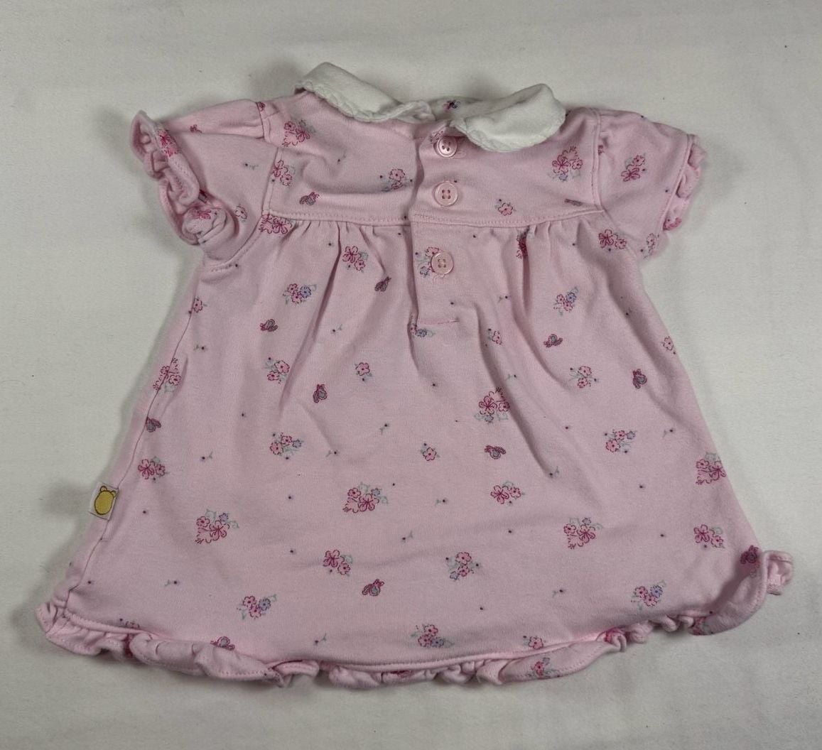 Vintage 90s embroidered Classic Pooh By Disney Dress Size 3M Pink Floral 6