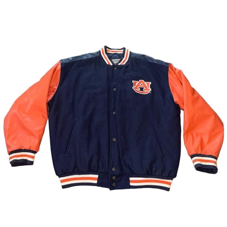 Steve & Barry's Vintage Auburn Tigers Varsity letterman Bomber Jacket Large y2k 4