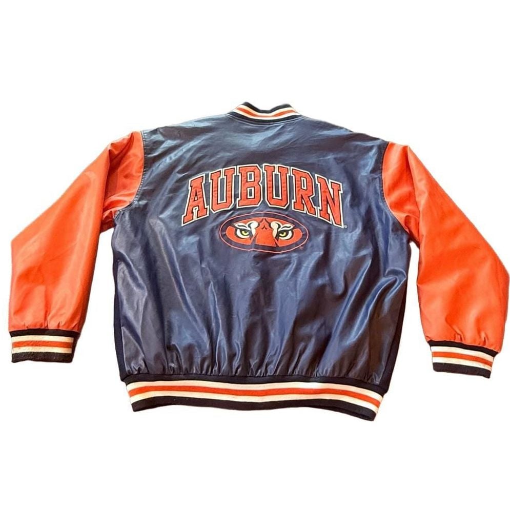 Steve & Barry's Vintage Auburn Tigers Varsity letterman Bomber Jacket Large y2k 3