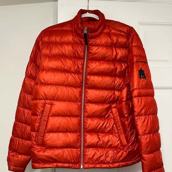 Mackage Down Puffer Jacket Size 40 Red Nylon