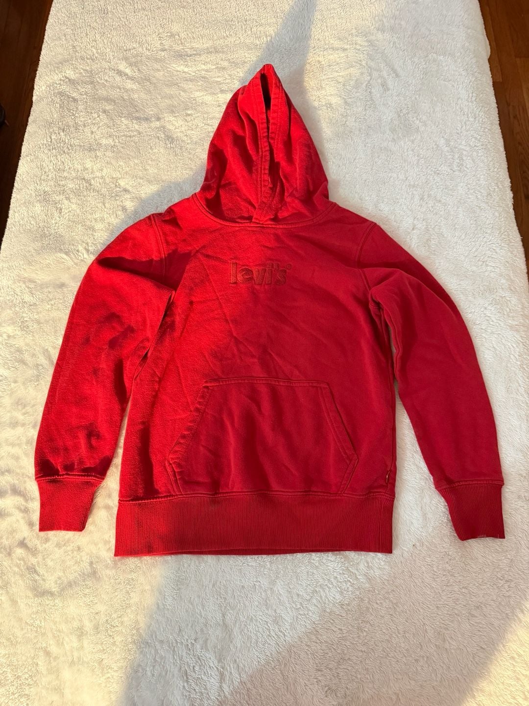 Levi's Hoodie Size M (10-12 YRS) Red Pullover Sweatshirt 2