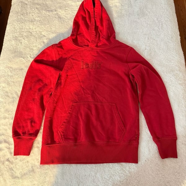 Levi's Hoodie Size M (10-12 YRS) Red Pullover Sweatshirt