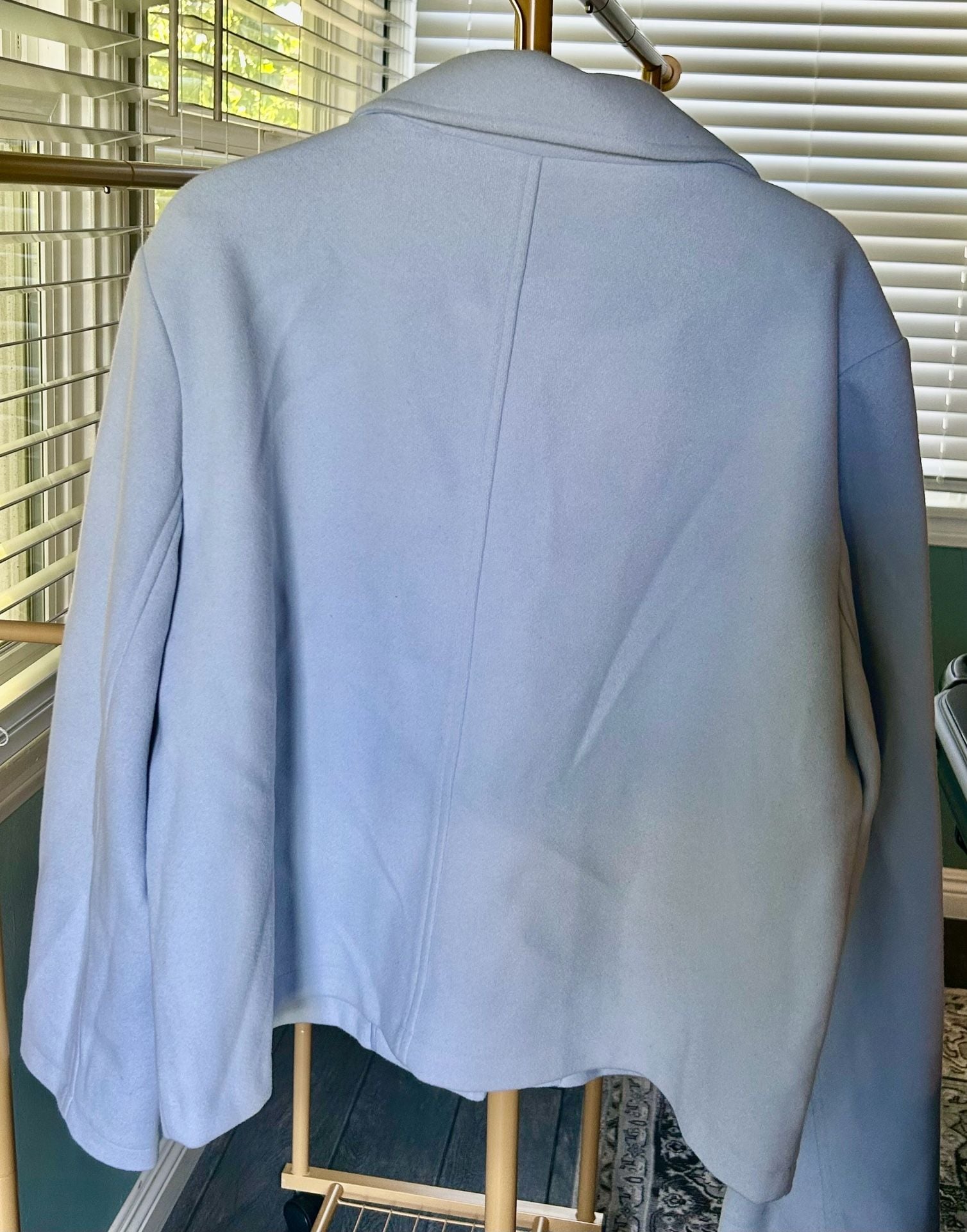 Joie Jacket Size XL Light Blue Polyester Rayon Button Up Coat 3