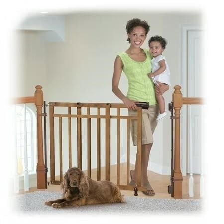 Summer Ingenuity 48” Wood Banister & Stair Baby Pet Gate Brown 2