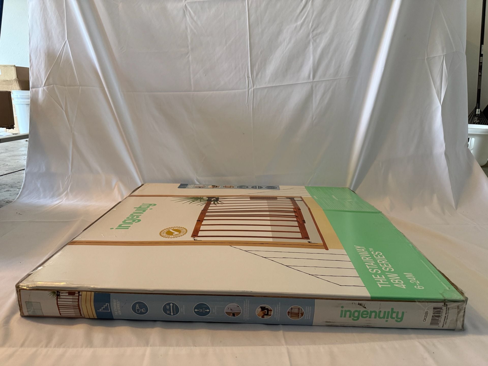 Summer Ingenuity 48” Wood Banister & Stair Baby Pet Gate Brown 7