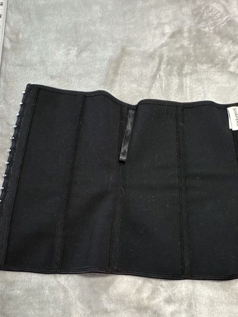 Shaperx Waist Trainer Size L Black Steel Bone Corset Shapewear 7