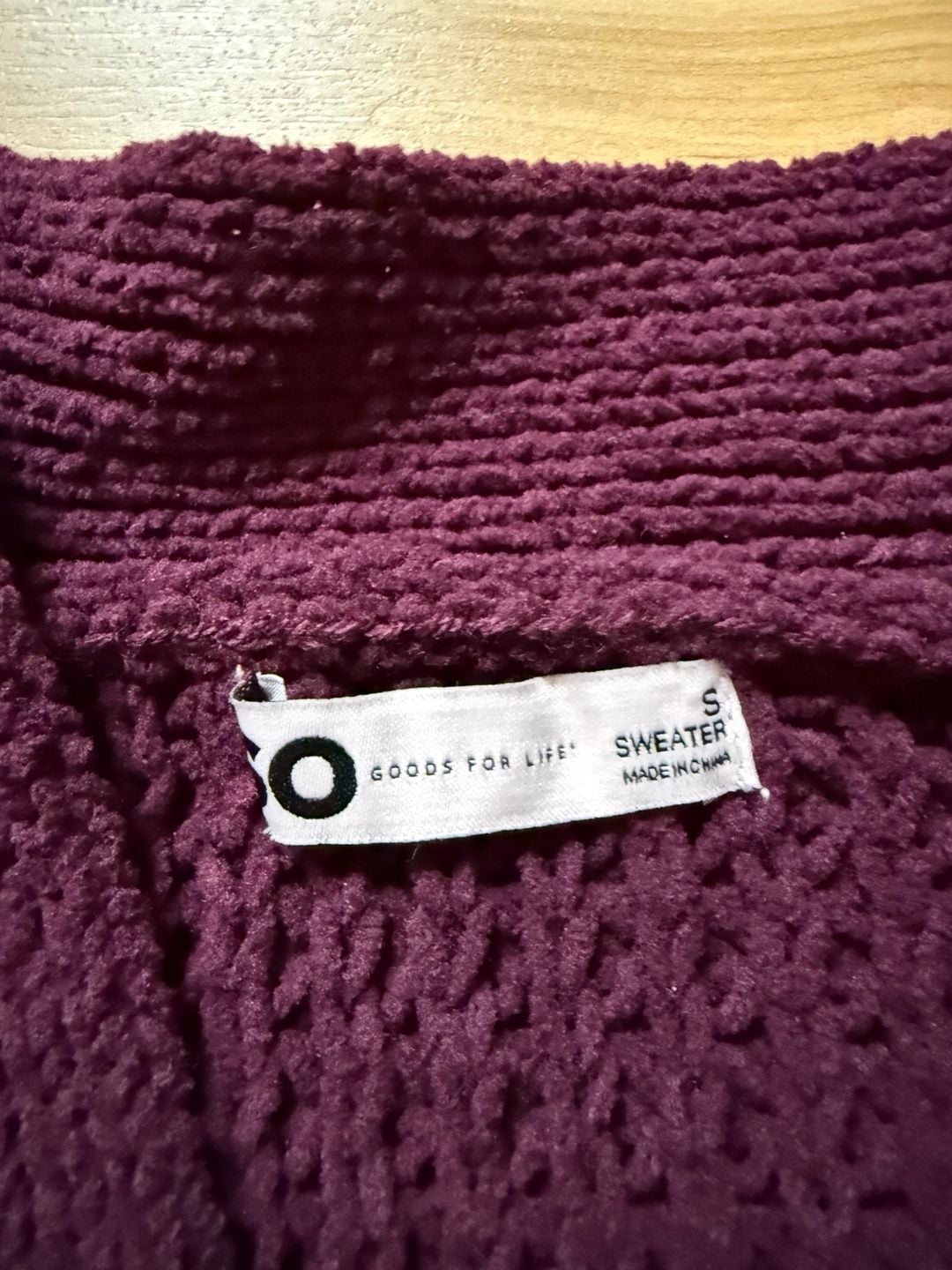 SO Sweater Cardigan Size S Purple Burgundy Open Front Knit Pocket 4