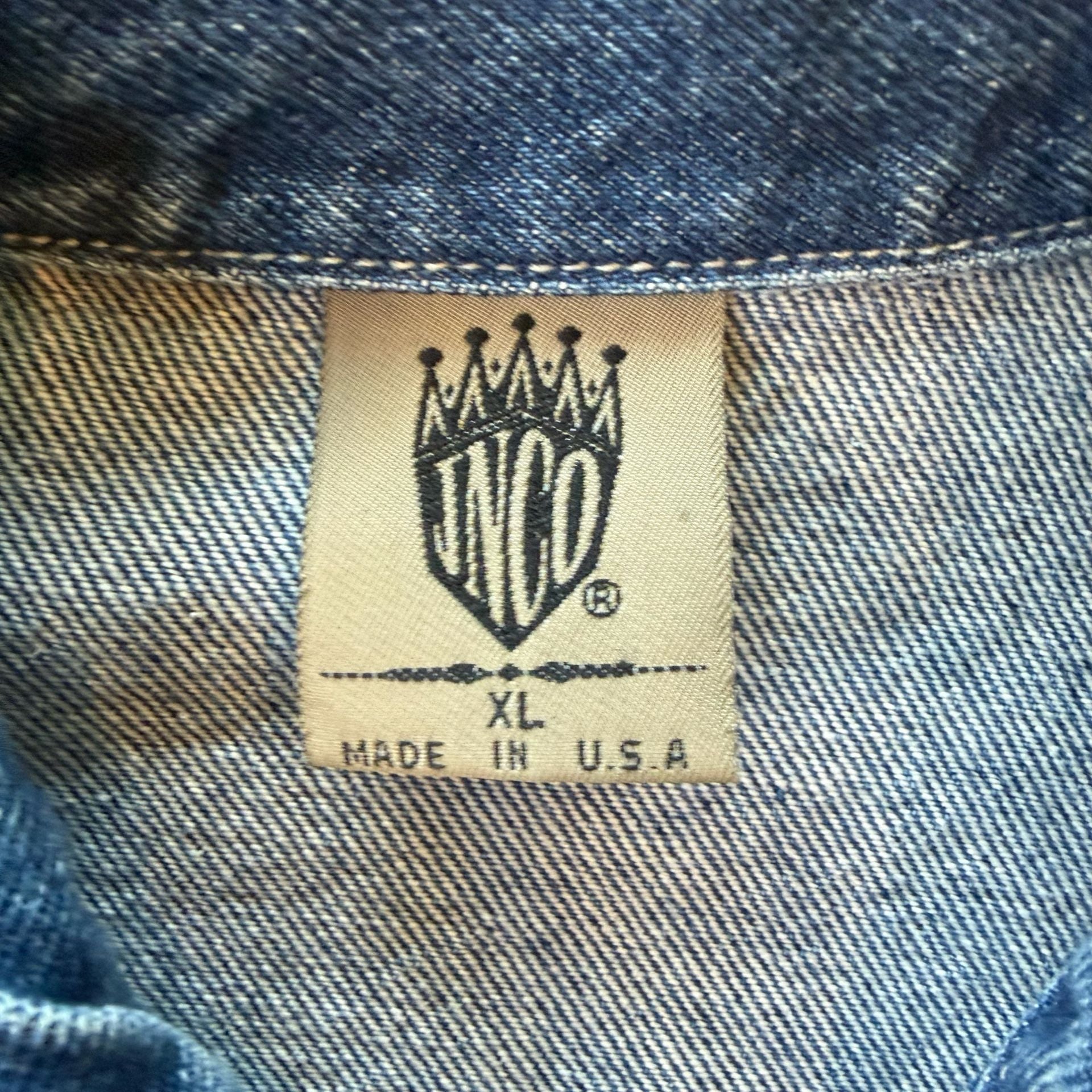 JNCO Vintage Workwear Denim Jacket XL Zip Up y2k 90s USA Made Skater Streetwear 7