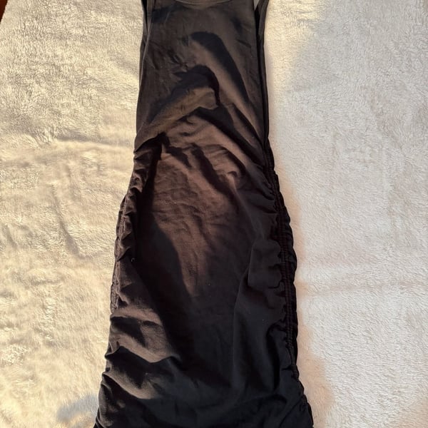 Aeropostale Tank Dress Size XS Black Ruched Side Drawstring