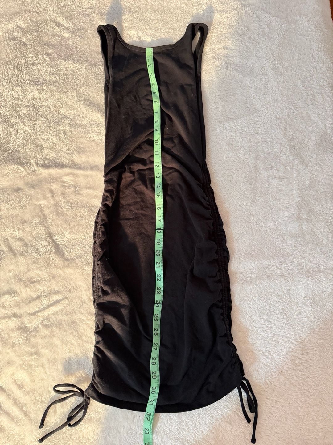 Aeropostale Tank Dress Size XS Black Ruched Side Drawstring 4