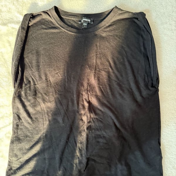 Express Tank Top Size XS Black Padded Shoulder Muscle Tee
