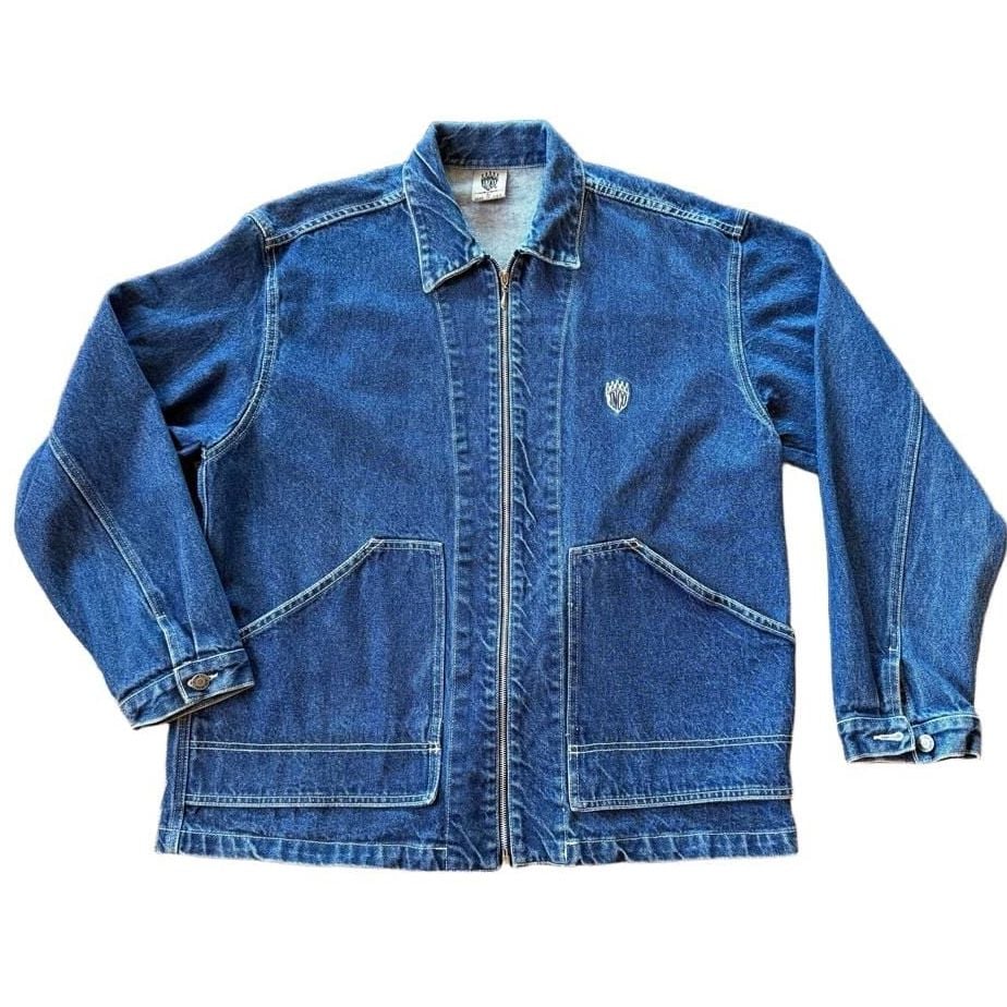 JNCO Vintage Workwear Denim Jacket XL Zip Up y2k 90s USA Made Skater Streetwear 3