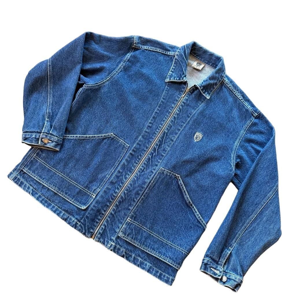 JNCO Vintage Workwear Denim Jacket XL Zip Up y2k 90s USA Made Skater Streetwear 9