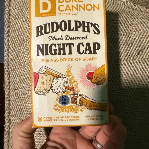 #392 Duke Cannon Rudolph's Night Cap Big Ass Brick Of Soap