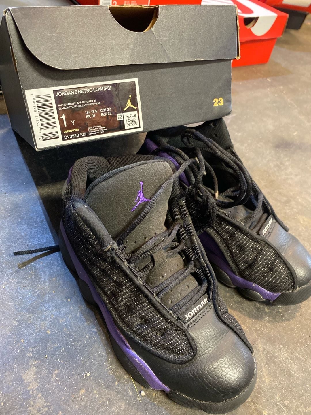 Jordan Air Jordan 13 Retro Size 1Y Black Court Purple 2