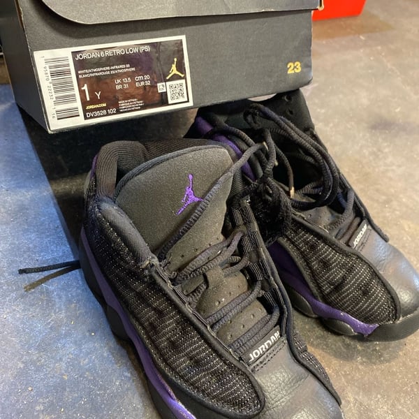 Jordan Air Jordan 13 Retro Size 1Y Black Court Purple