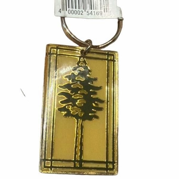 Disney Grand Californian Hotel Tree Keychain Gold Enamel