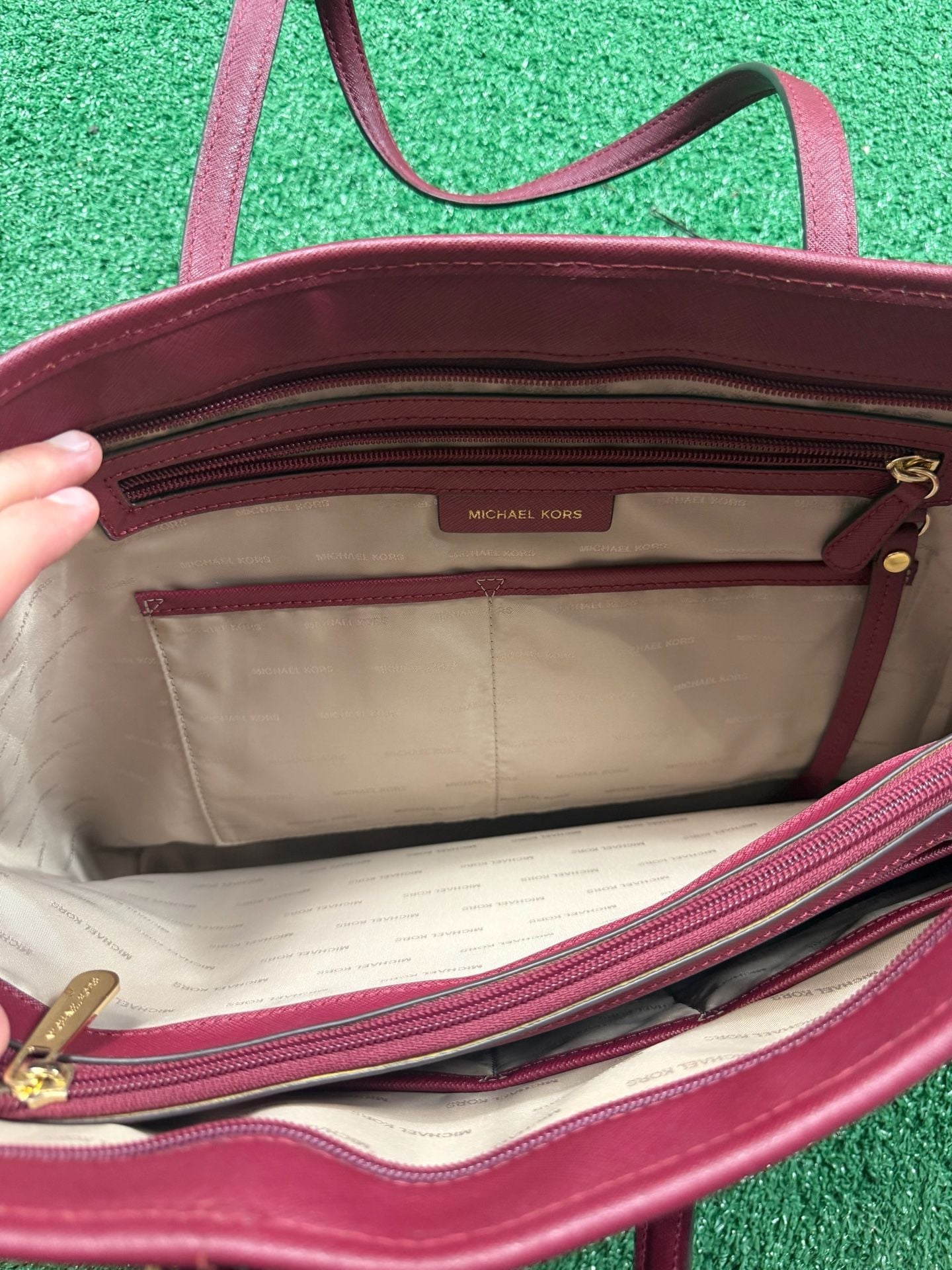 Michael Kors Jet Set Travel Tote Bag Saffiano Leather Berry Pink 5
