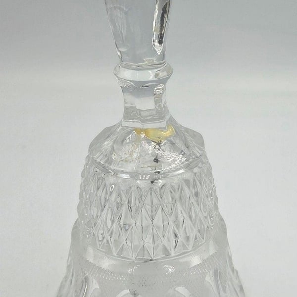 Vintage 24% Lead Crystal Clear Etched Bell West Germany 6.5in