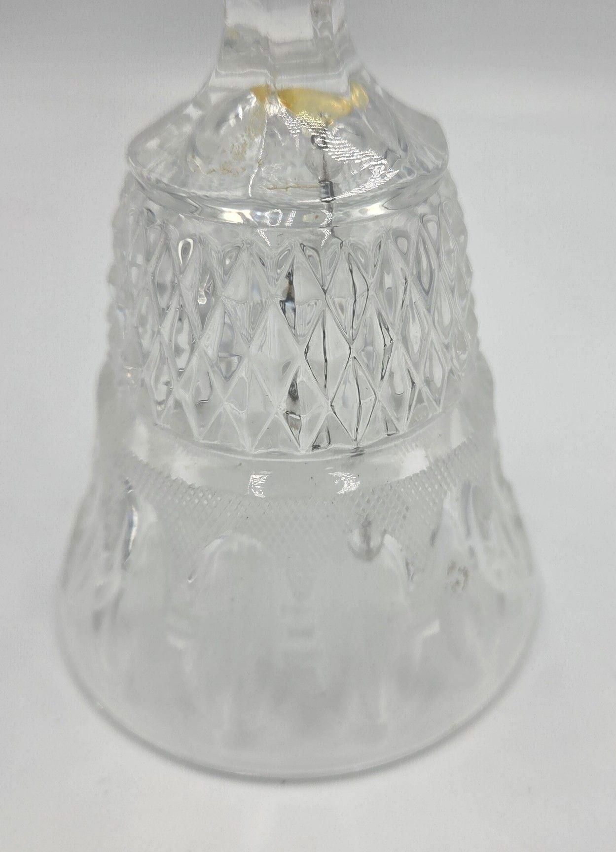 Vintage 24% Lead Crystal Clear Etched Bell West Germany 6.5in 2