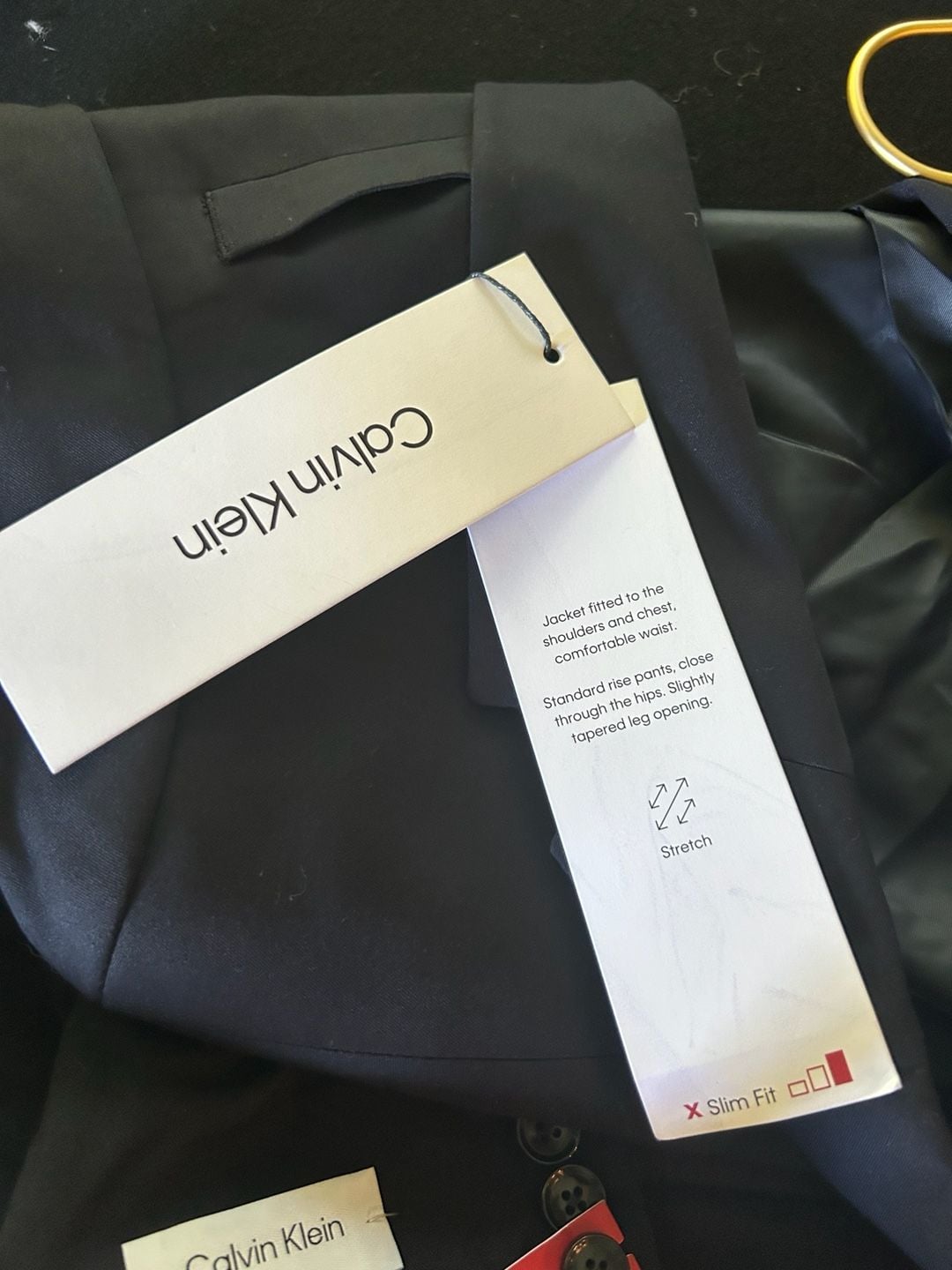 Calvin Klein Madison Suit Jacket Size 38REG Navy X Slim Fit 6