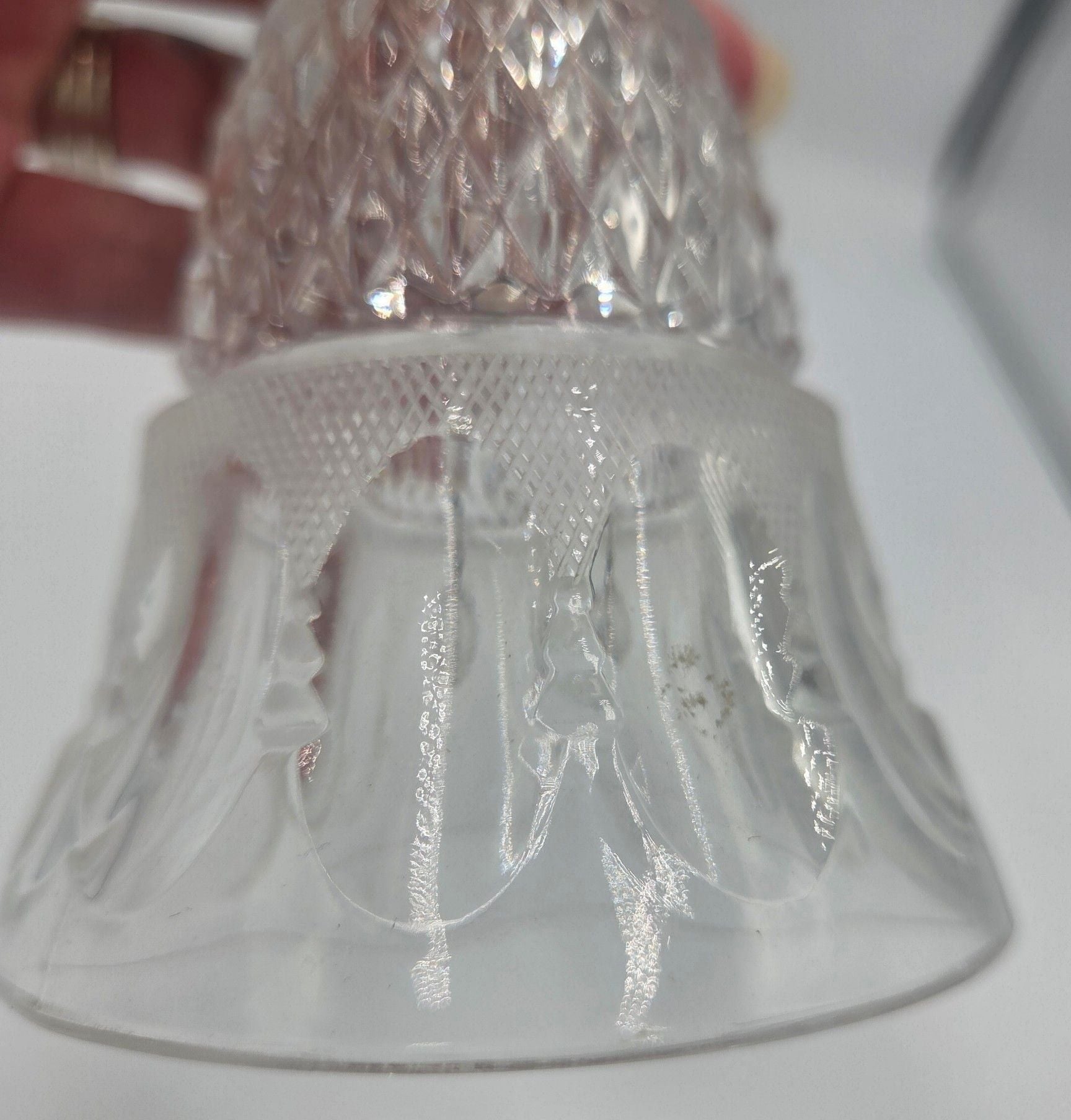 Vintage 24% Lead Crystal Clear Etched Bell West Germany 6.5in 5