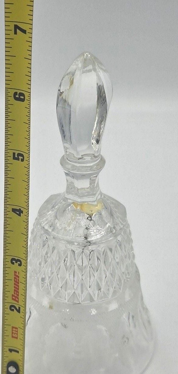 Vintage 24% Lead Crystal Clear Etched Bell West Germany 6.5in 7