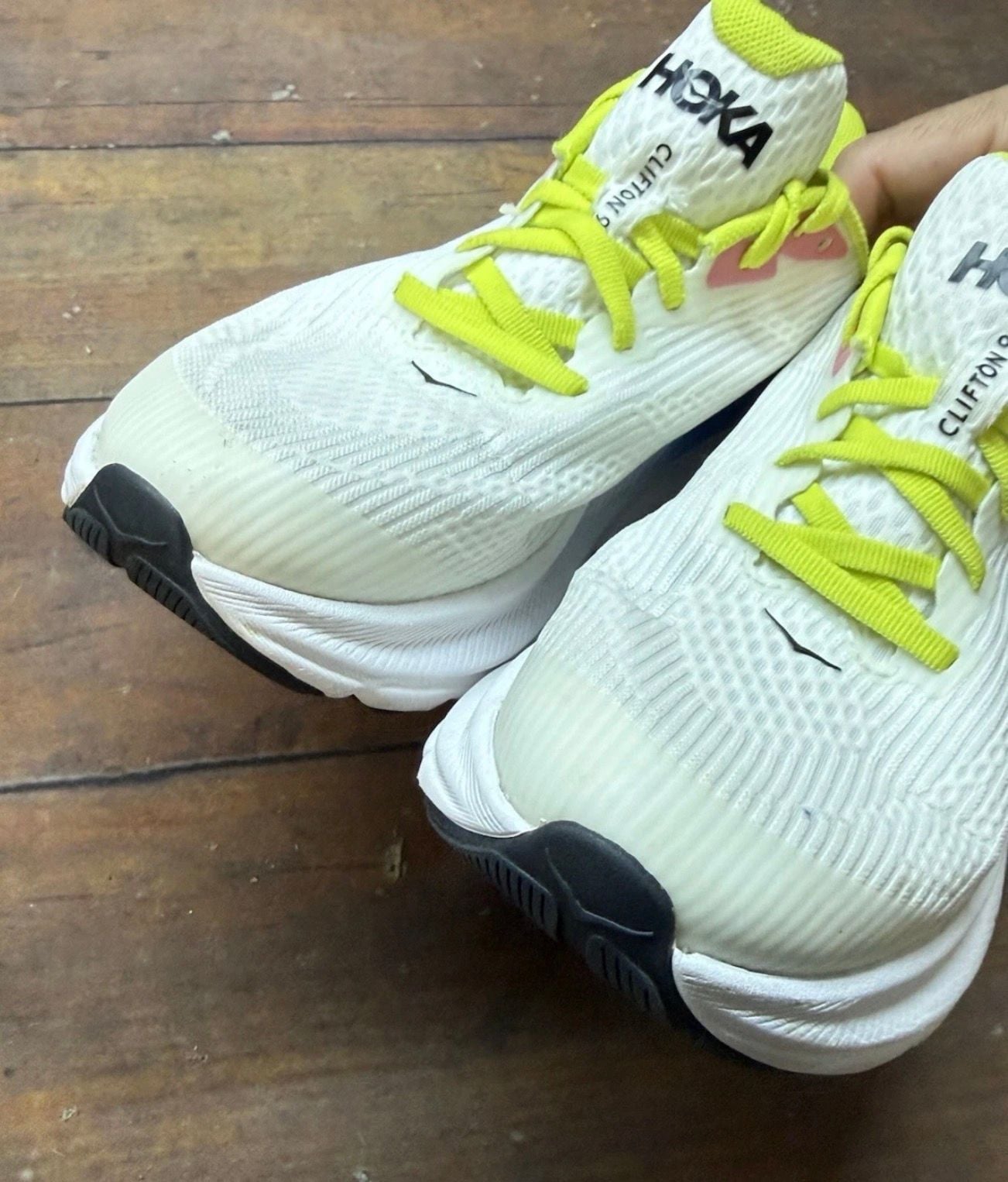 HOKA Clifton 9 Youth Size 4.5MD White Virtual Blue 5