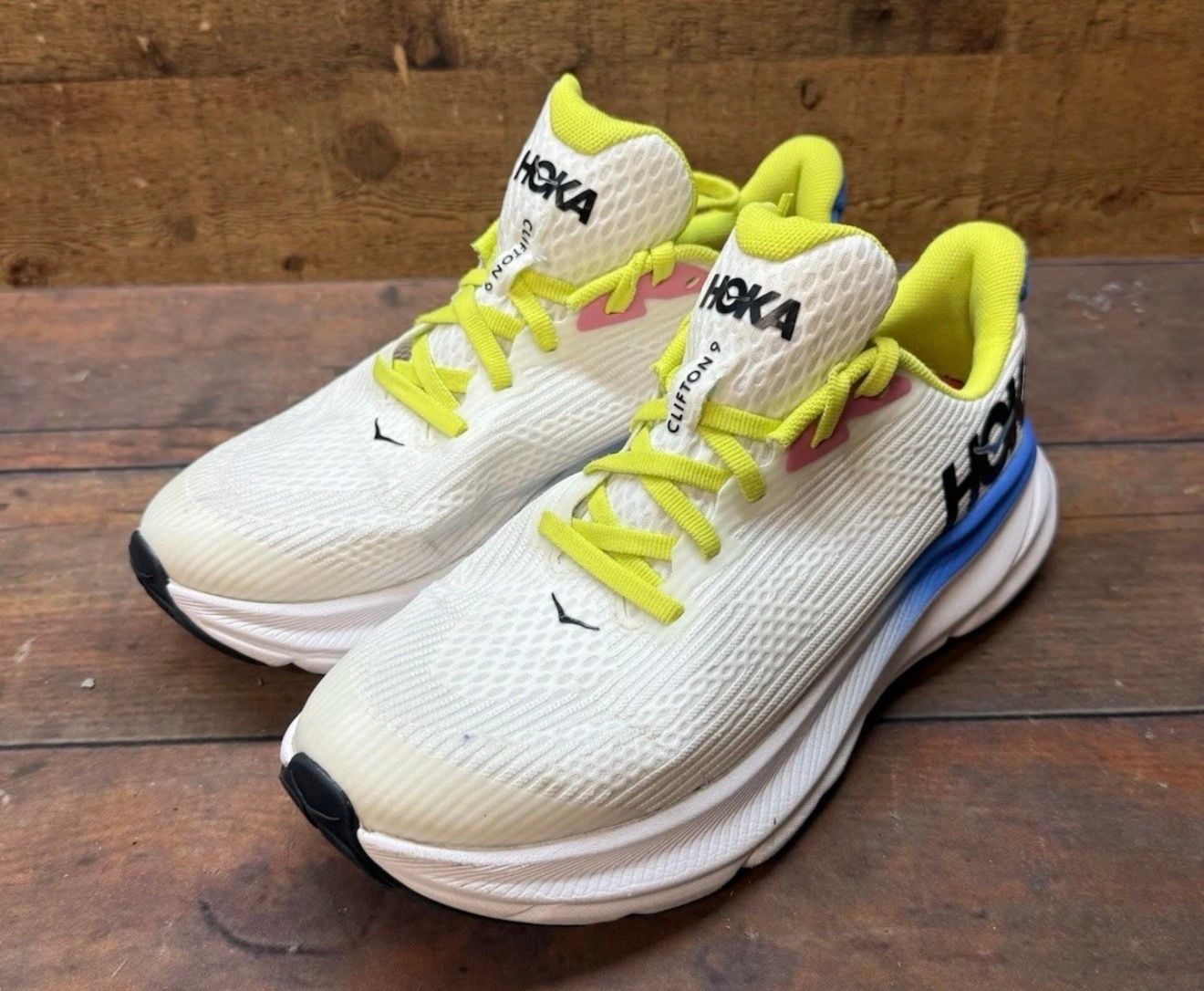 HOKA Clifton 9 Youth Size 4.5MD White Virtual Blue 11