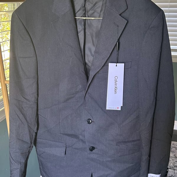 Calvin Klein Madison Suit Jacket Size 40REG Charcoal X Slim Fit Stretch