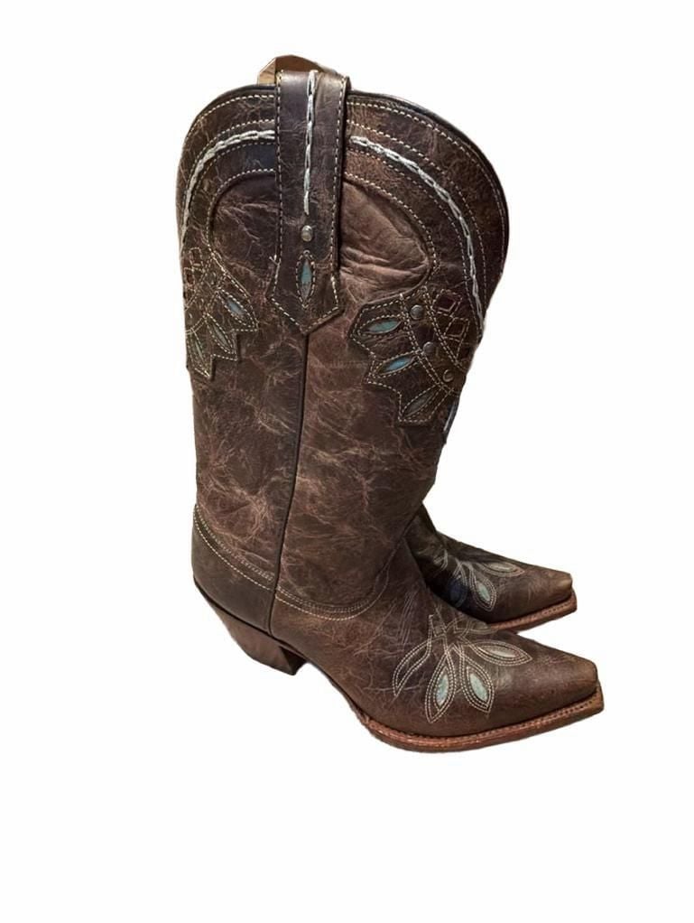 Tony Lama VF-6015 Cowboy Boots Size 8 B Brown Leather 2