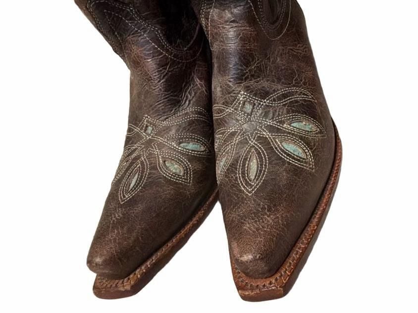 Tony Lama VF-6015 Cowboy Boots Size 8 B Brown Leather 5