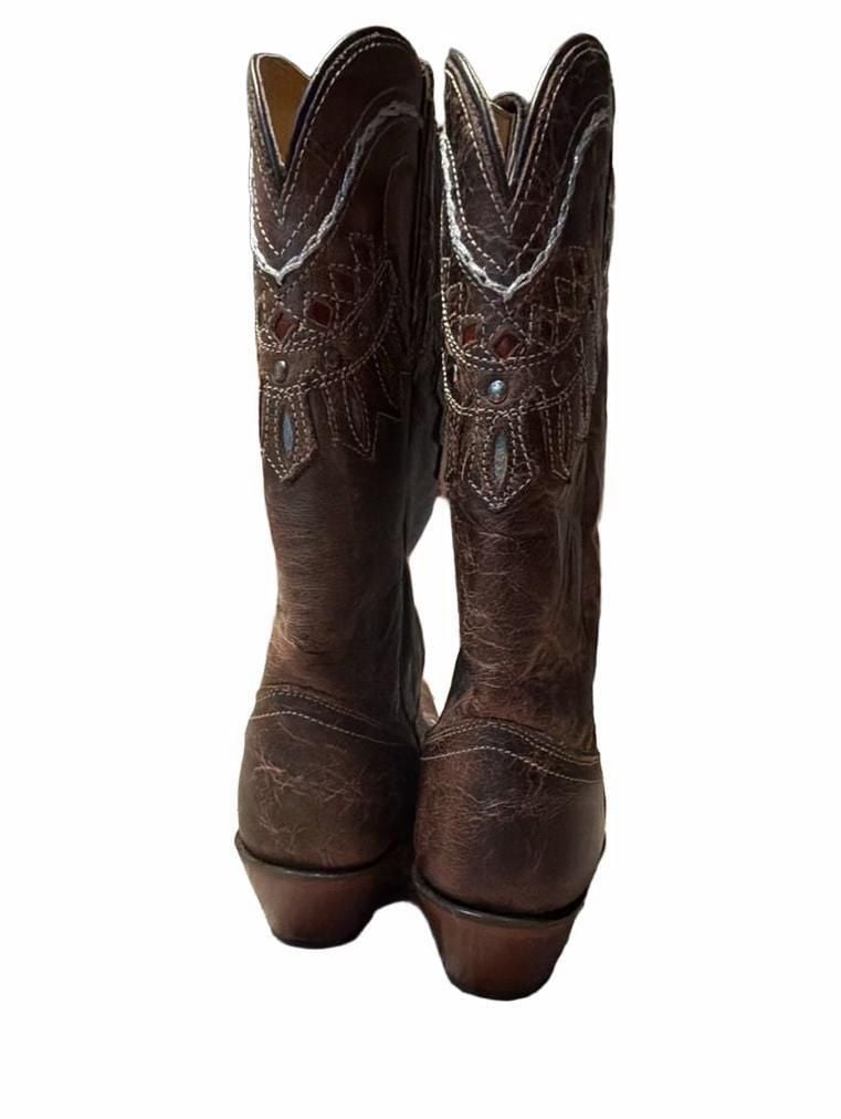 Tony Lama VF-6015 Cowboy Boots Size 8 B Brown Leather 4