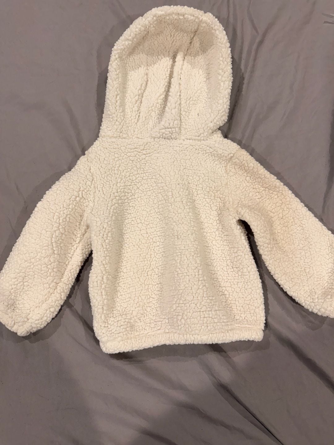 Just One You Made By Carter's Fleece Hoodie Size 12M Ivory Sherpa 6